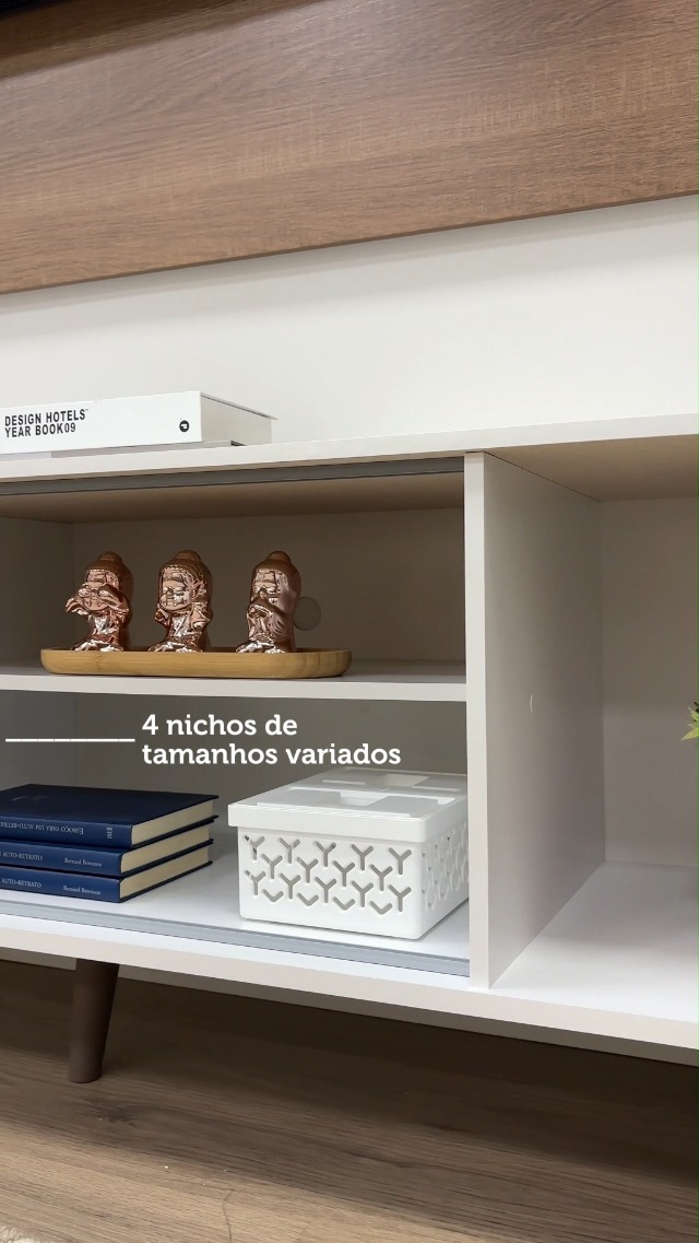 Rack Madesa Dubai e Painel para Tv até 65 Polegadas com Pés